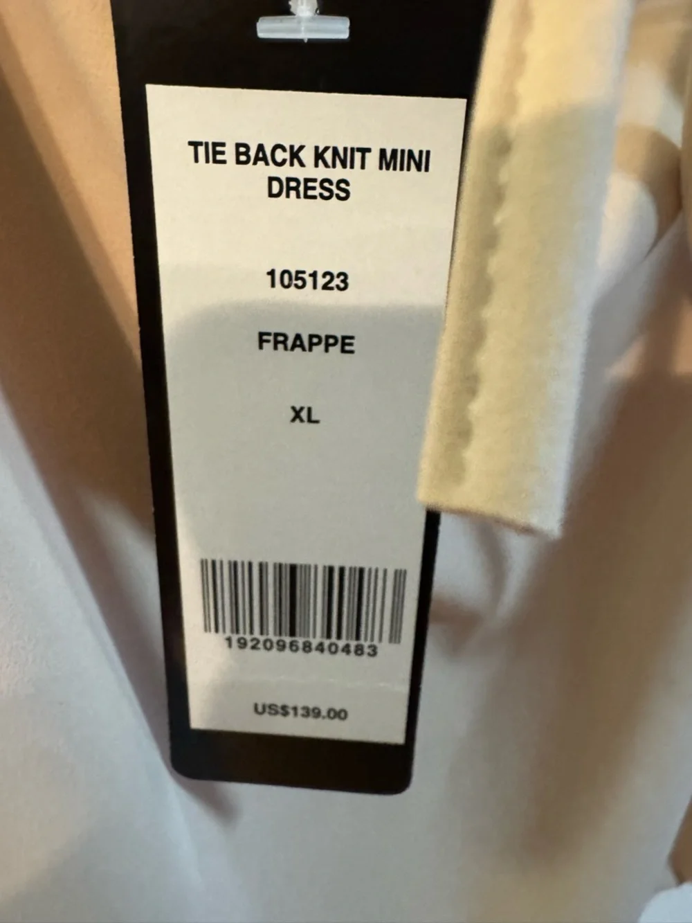 bebe Women's Tie Back knit Mini Dress.  NWT’s! Size XL in Frappe - Picture 10 of 10